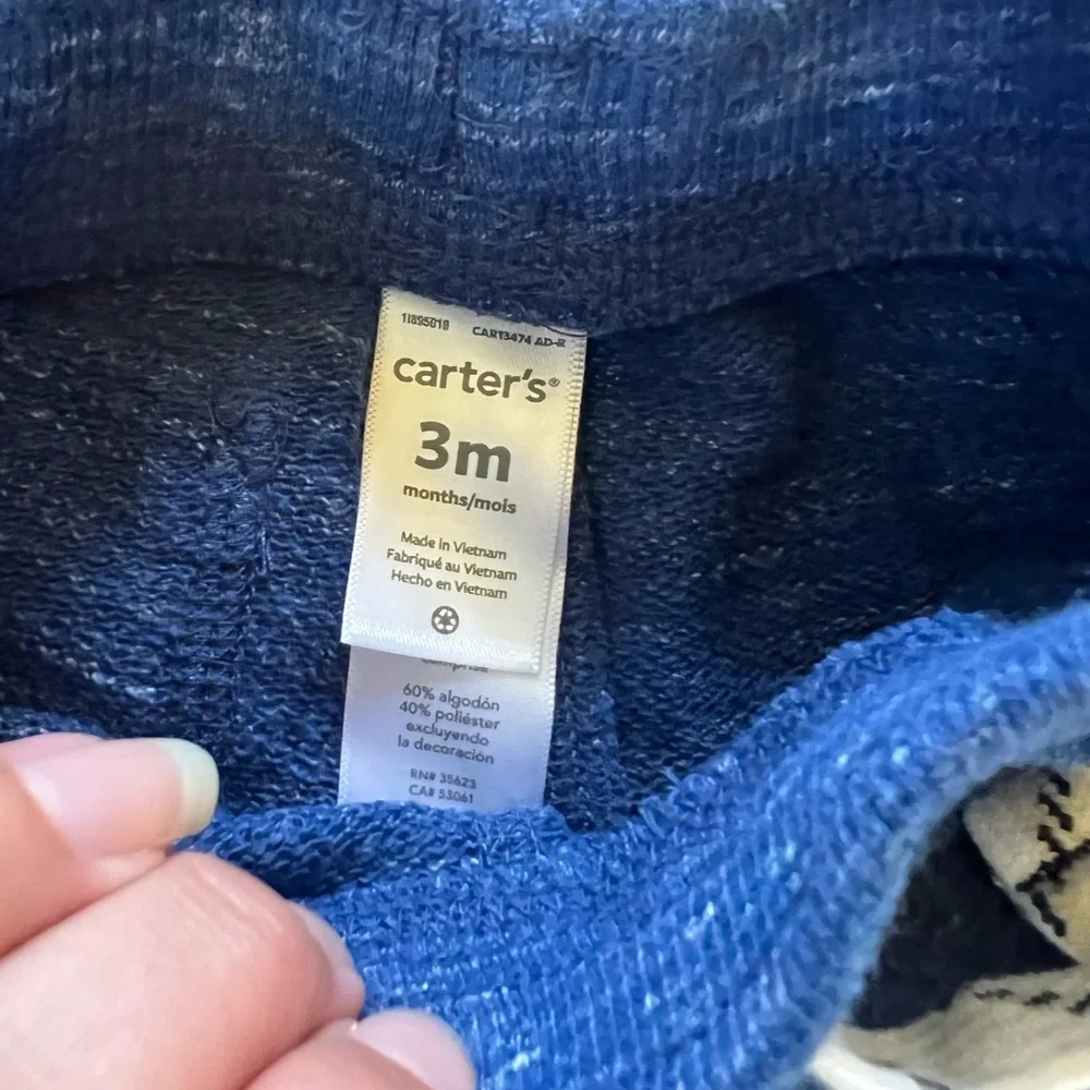 Carter's Navy and Heather Grey Cotton Blend Shorts Baby 3 month